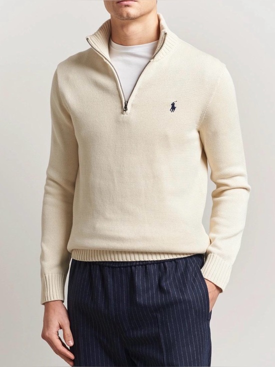 Polo Ralph Lauren Other - Polo by Ralph Lauren Men’s Cream Zip-Neck Sweater with Navy Pony